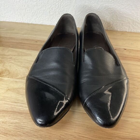 AGL Italy Women's Pointed Venetian Loafer Size 8,5 Black‎ Leather Slip On Loafer - Picture 6 of 12